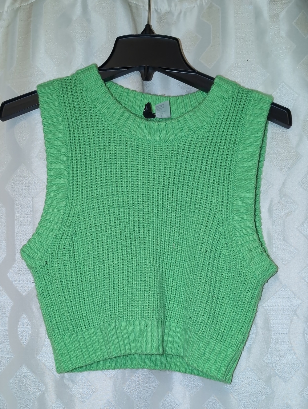 Divided Lime Green Cropped Knit Tank